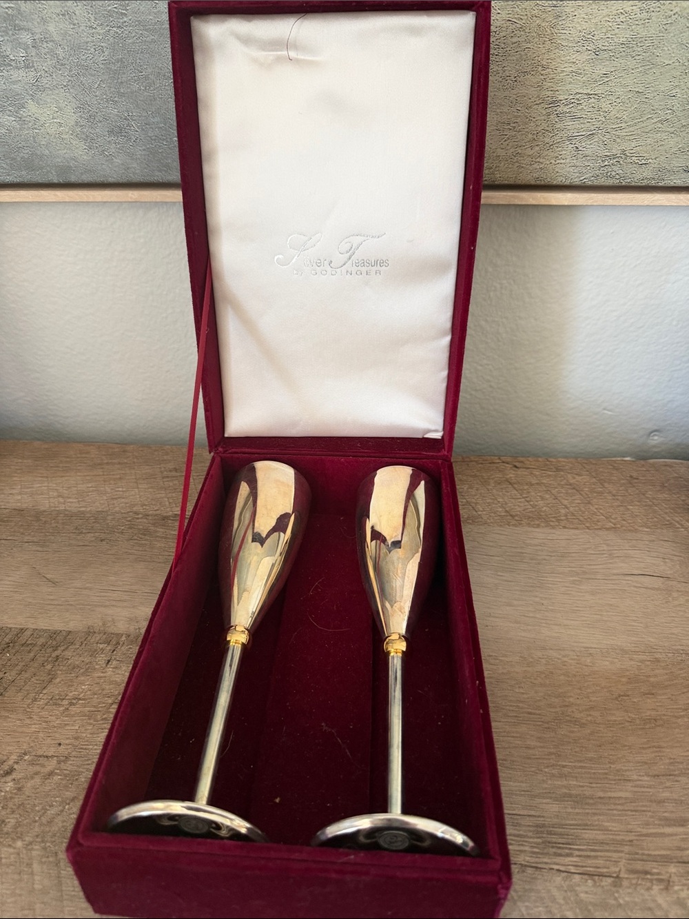 Godinger Gold and Silver-Tone Champagne Flutes in Gift Box